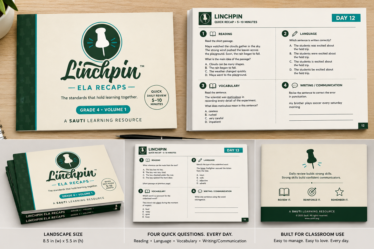 Linchpin ELA Recaps booklet mockup
